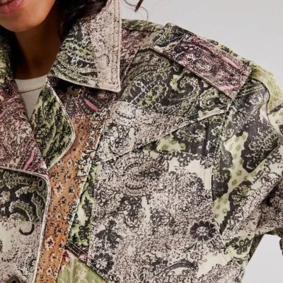 Free People Green Nadia Moto Jacket Size XS NWOT - Picture 3 of 4